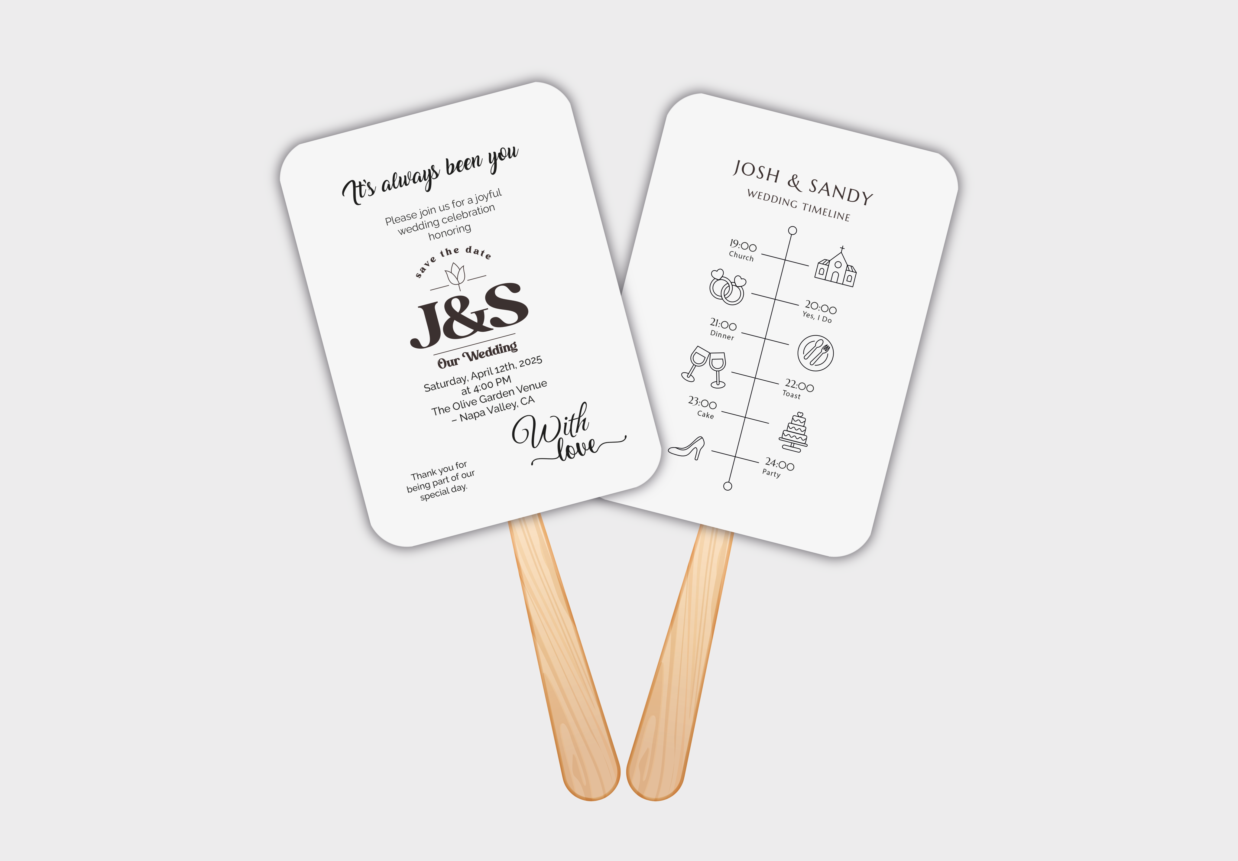 Custom Wedding Hand Fans