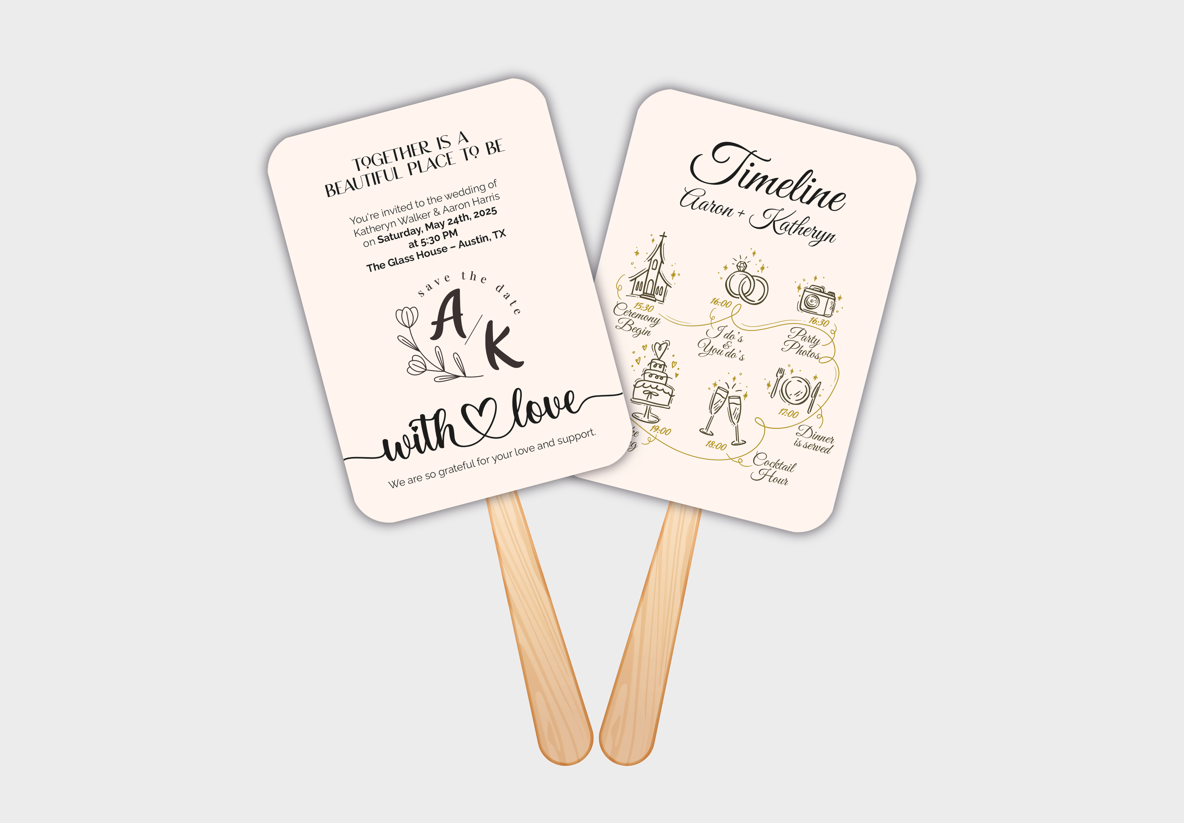 Custom Wedding Hand Fans