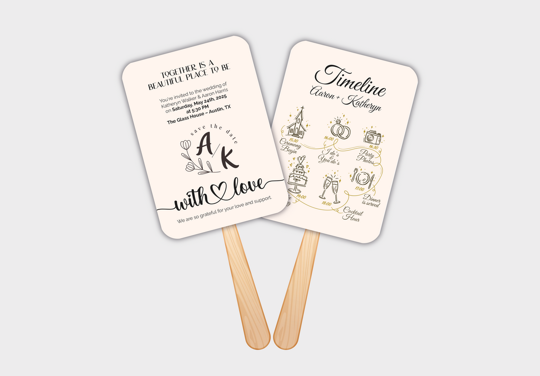 Custom Wedding Hand Fans