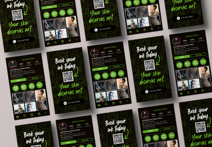 Printed Tattoo Business Cards