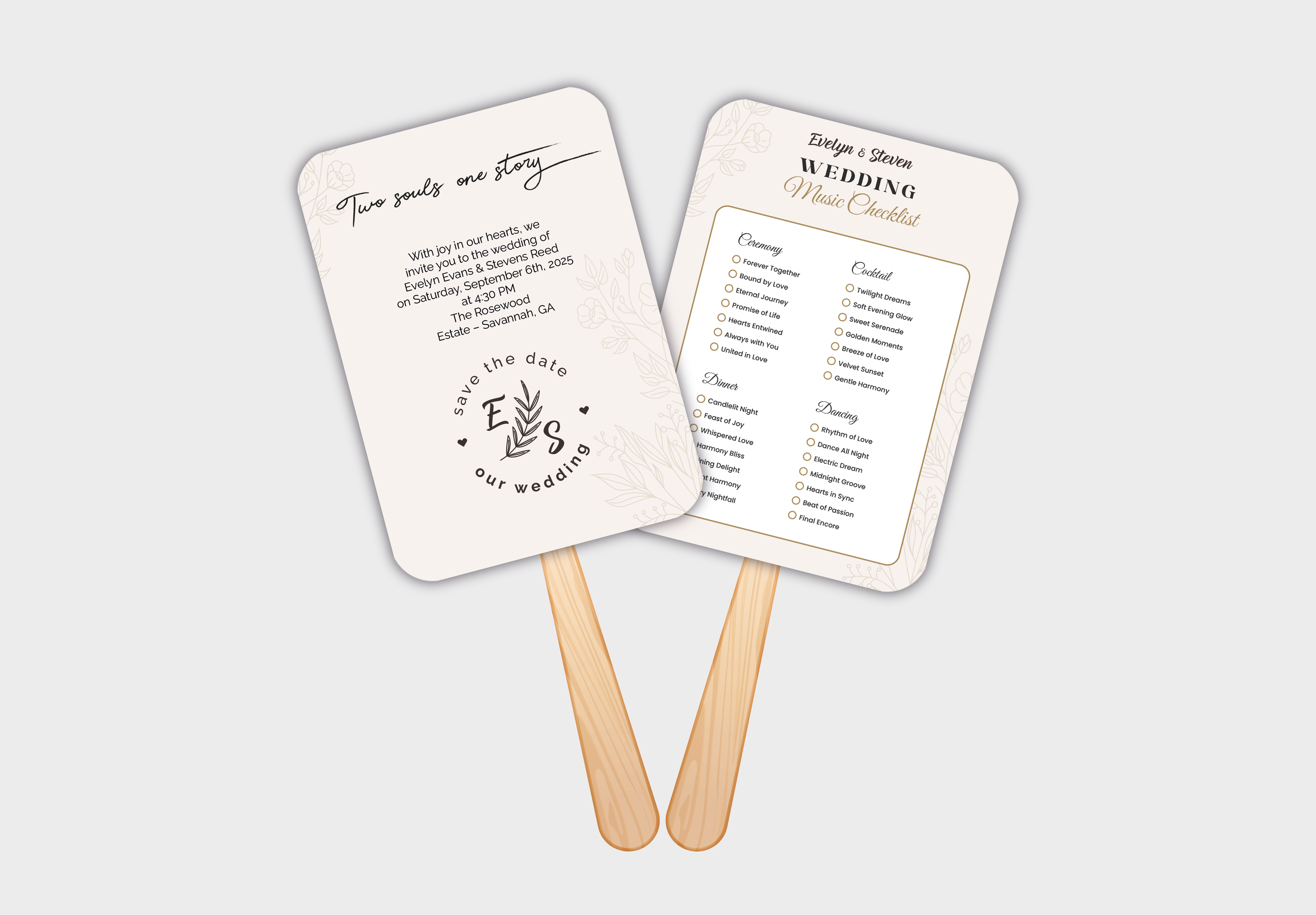 Custom Wedding Hand Fans
