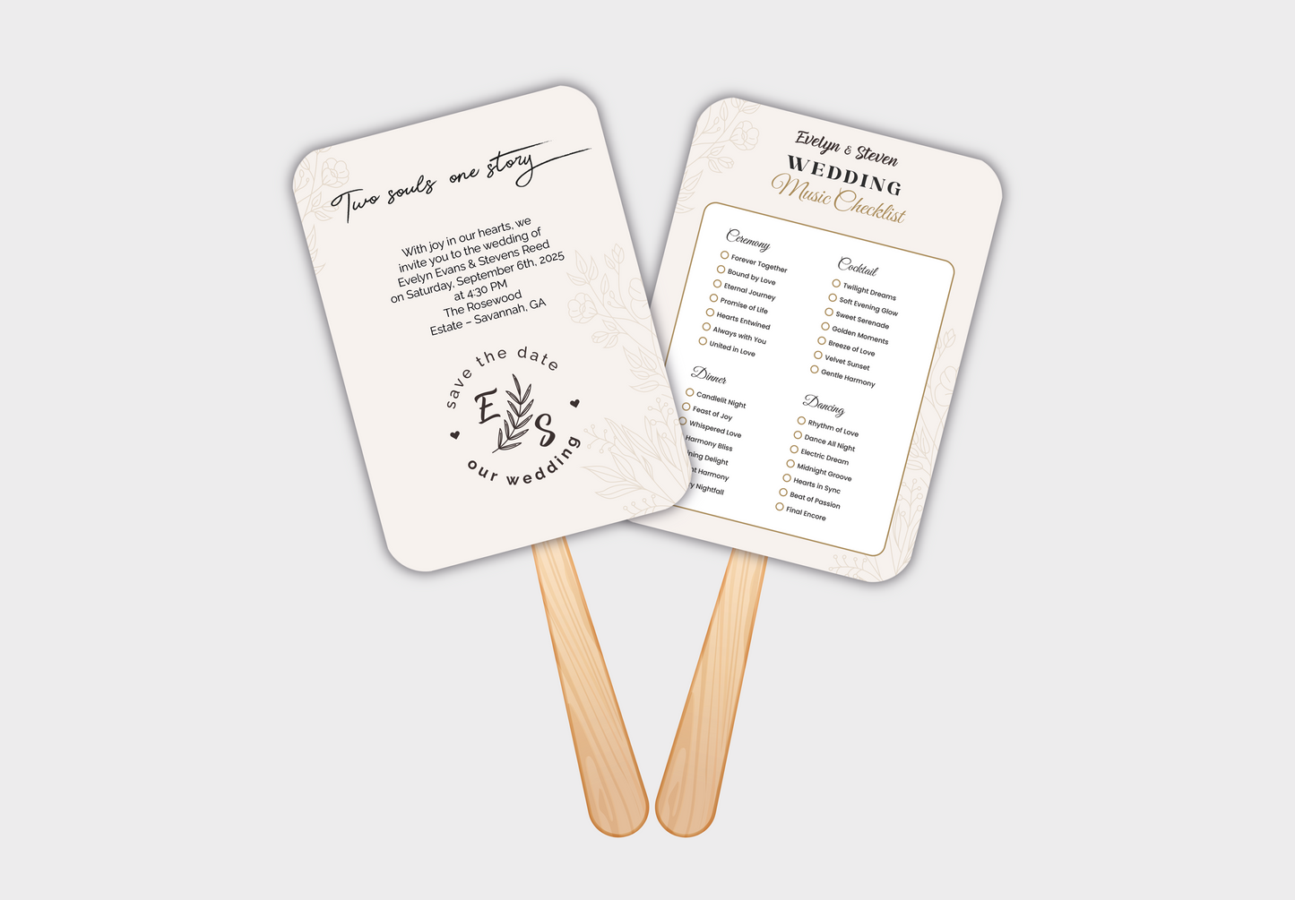 Custom Wedding Hand Fans