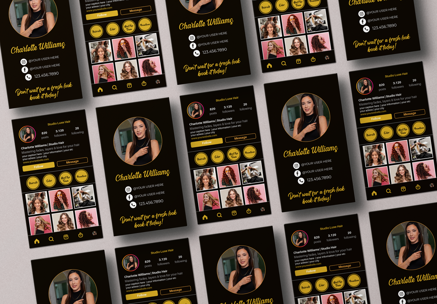 Printed Hair Stylist Business Cards