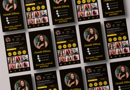 Printed Hair Stylist Business Cards