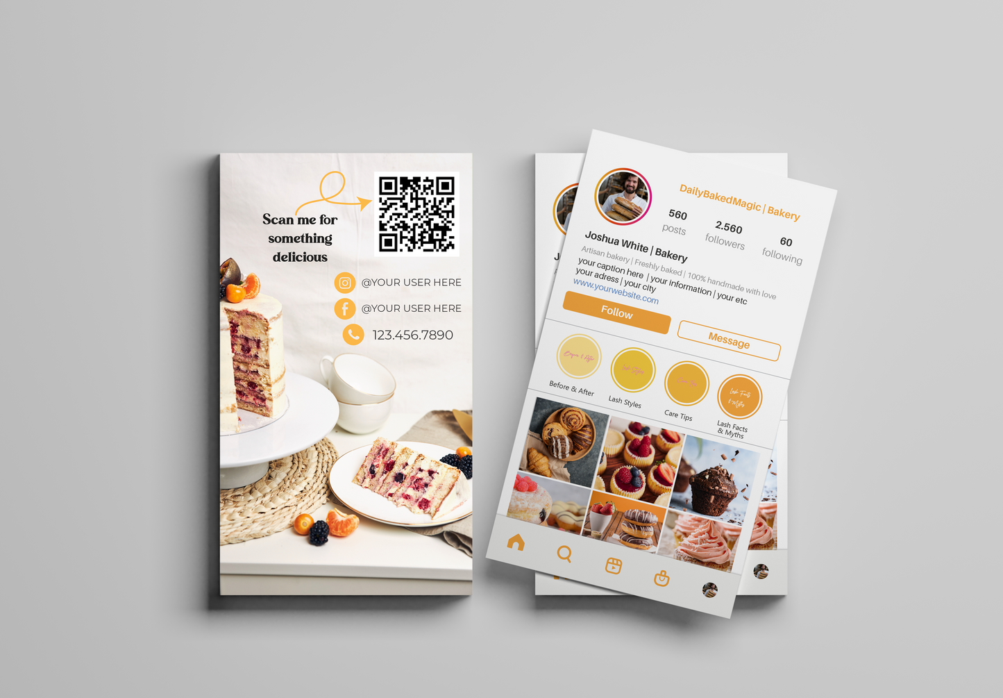 Custom Bakery Instagram Business Cards