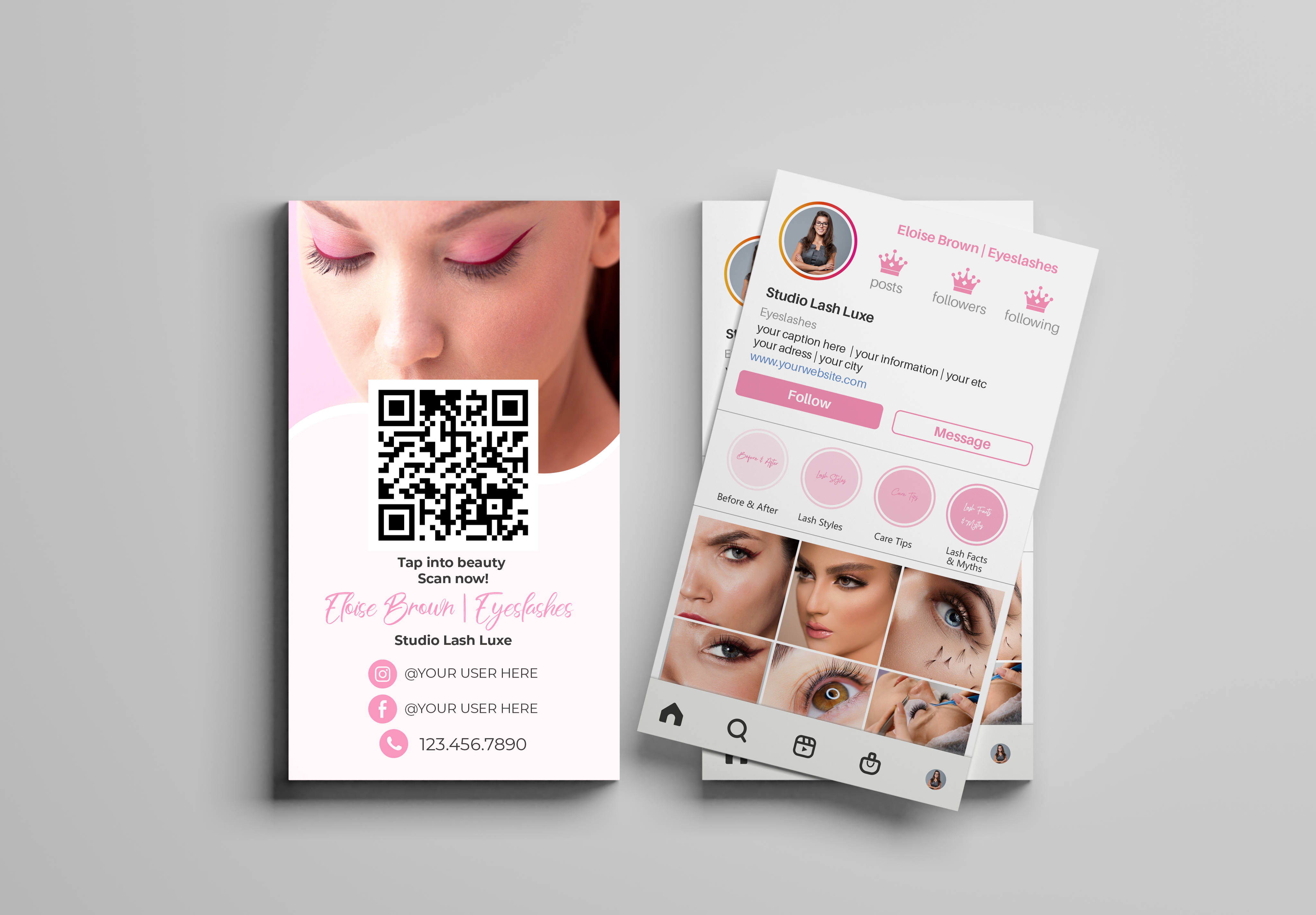 Printed Lash IG Business Cards