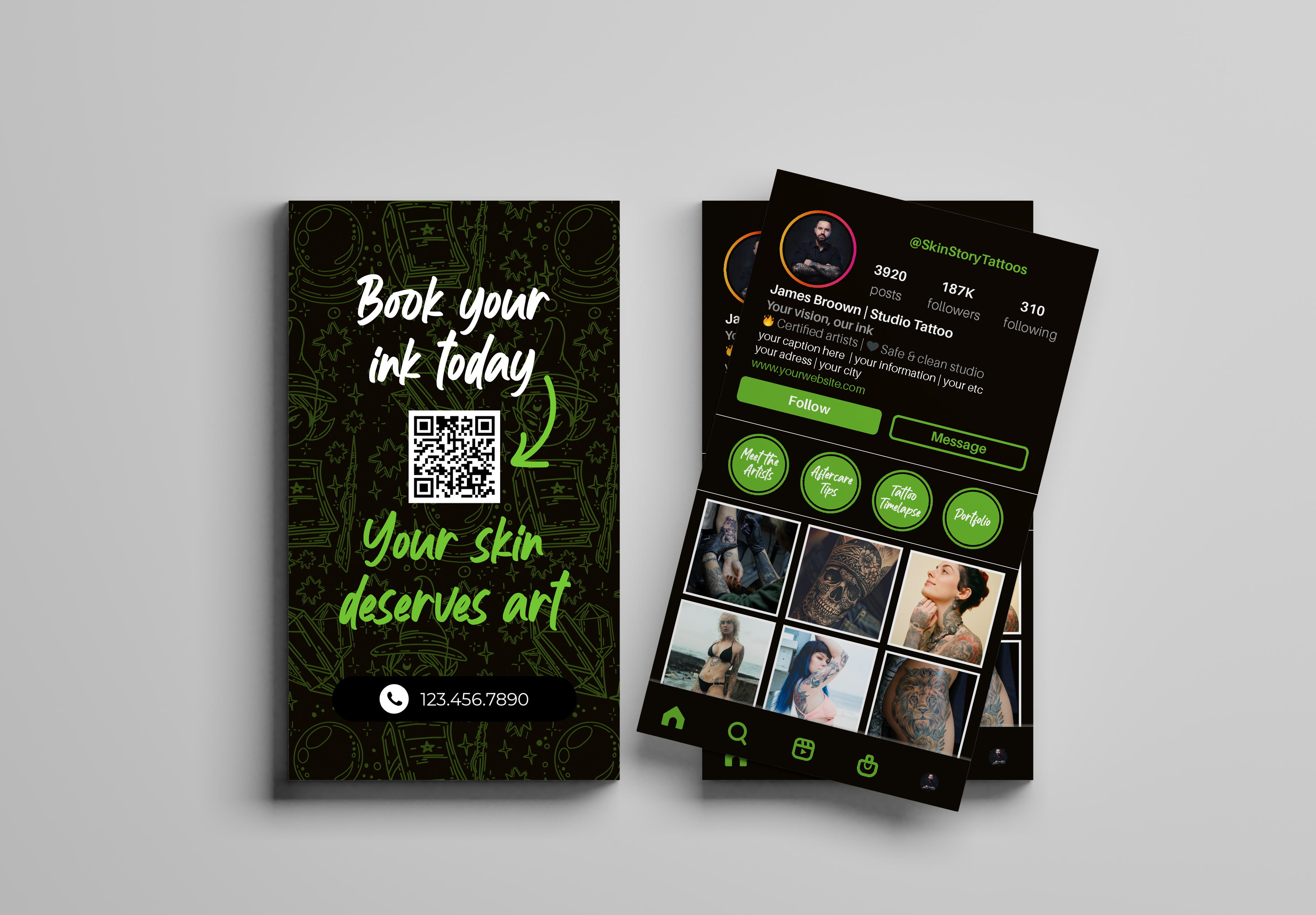 Printed Tattoo IG Business Cards