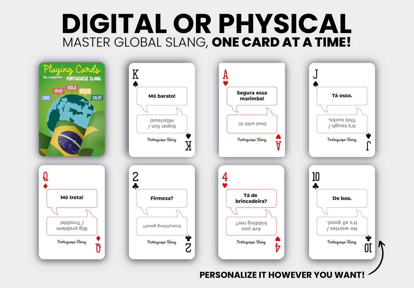 RUSH Portuguese Slang Generic Playing Cards