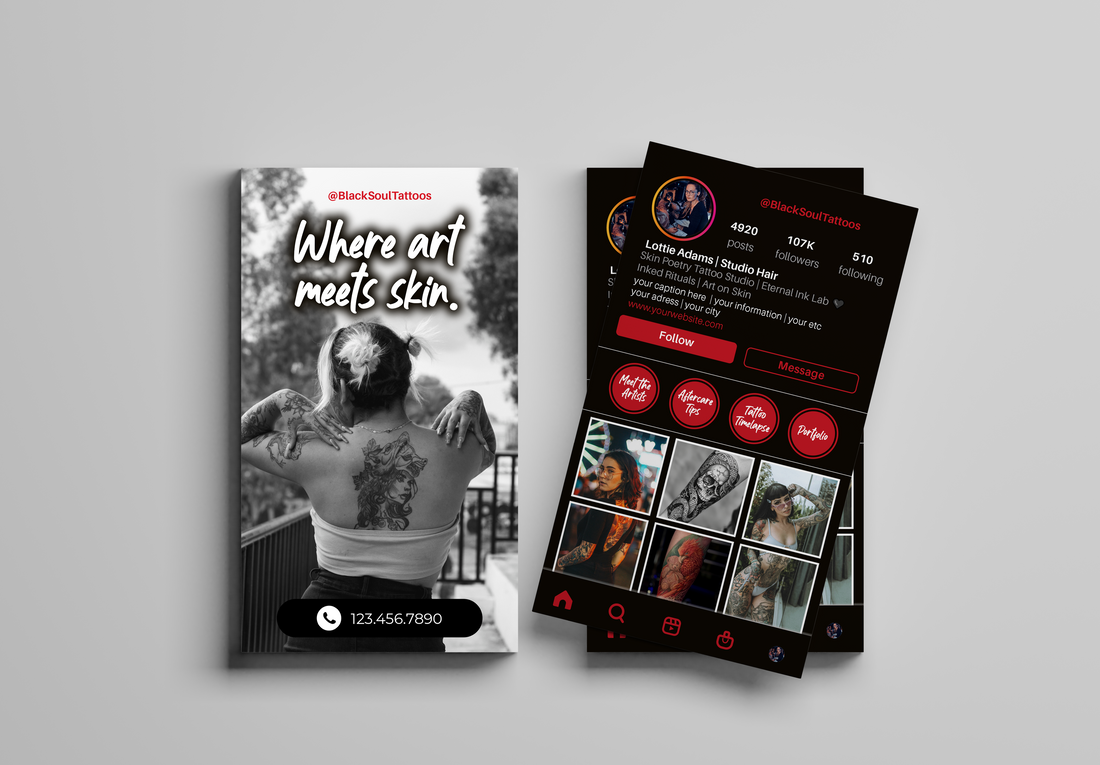 Printed Tattoo IG Business Cards