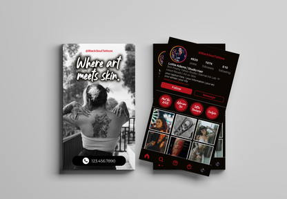 Printed Tattoo Business Cards