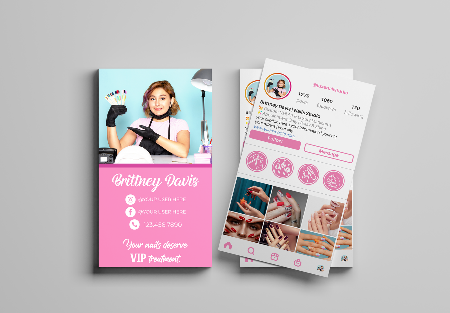 Printed Nail Business Cards