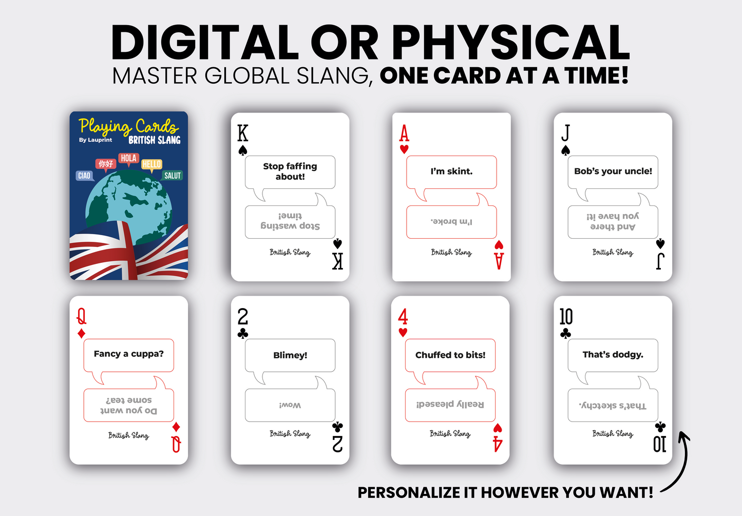 RUSH British Slang Generic Playing Cards