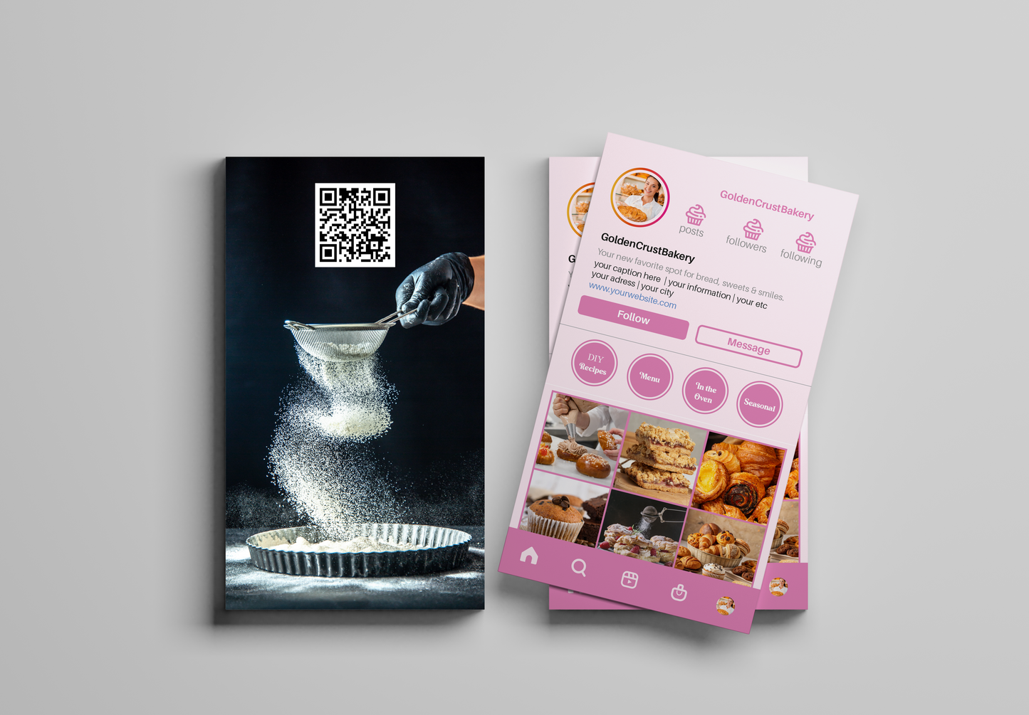 Custom Bakery Instagram Business Cards
