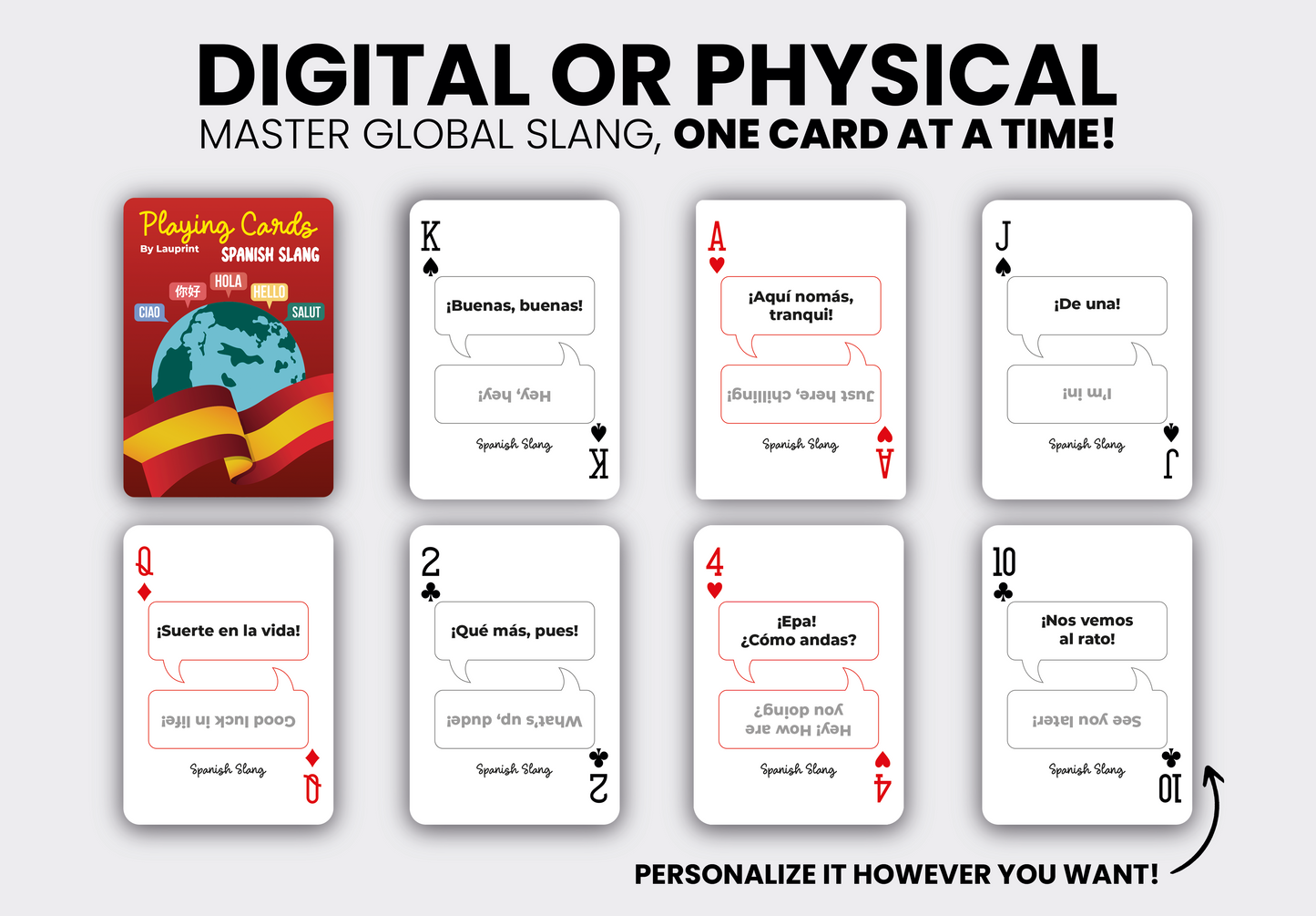 RUSH Spanish Slang Generic Playing Cards