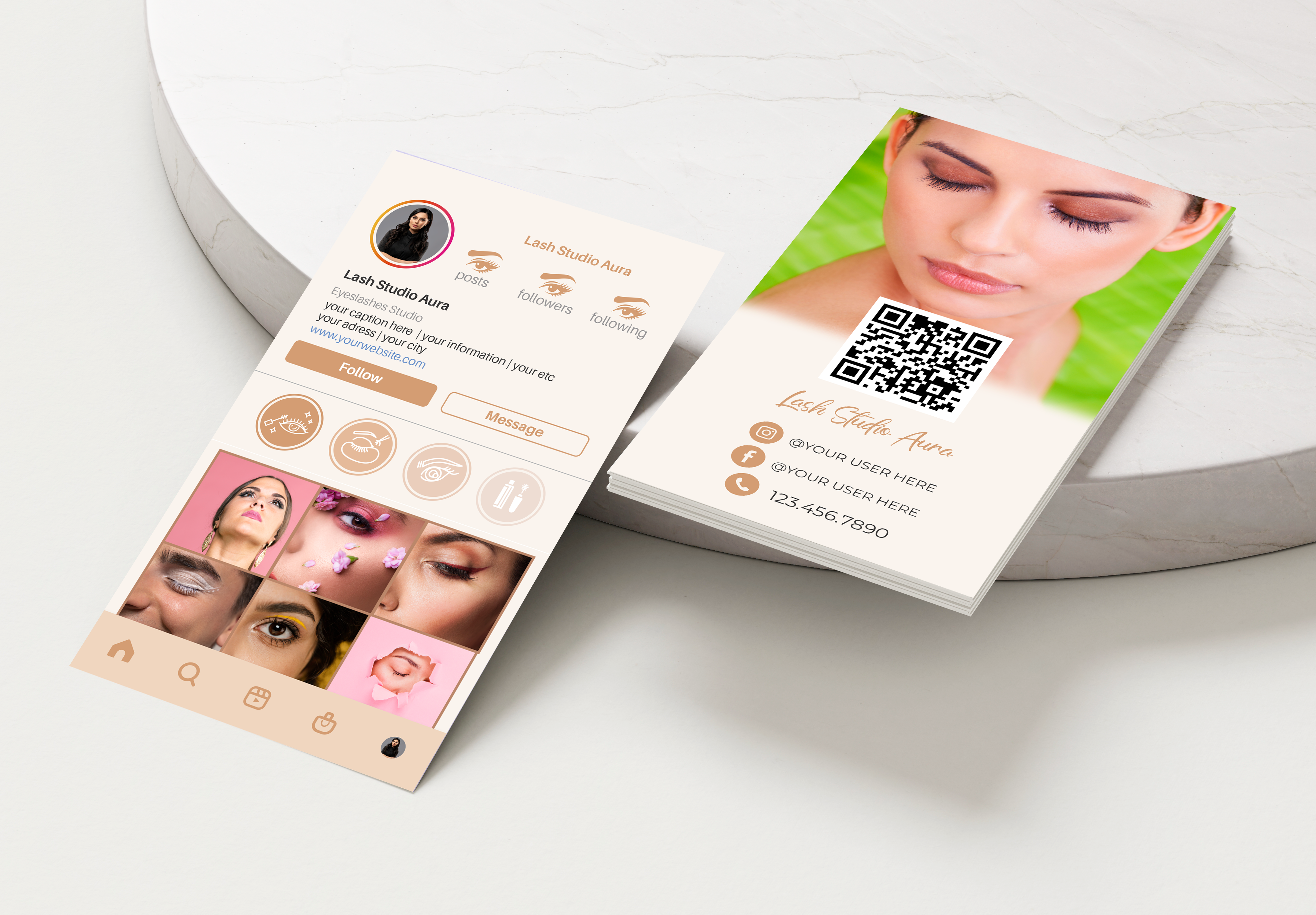 Printed Lash IG Business Cards