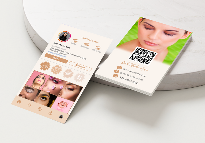 Printed Lash IG Business Cards