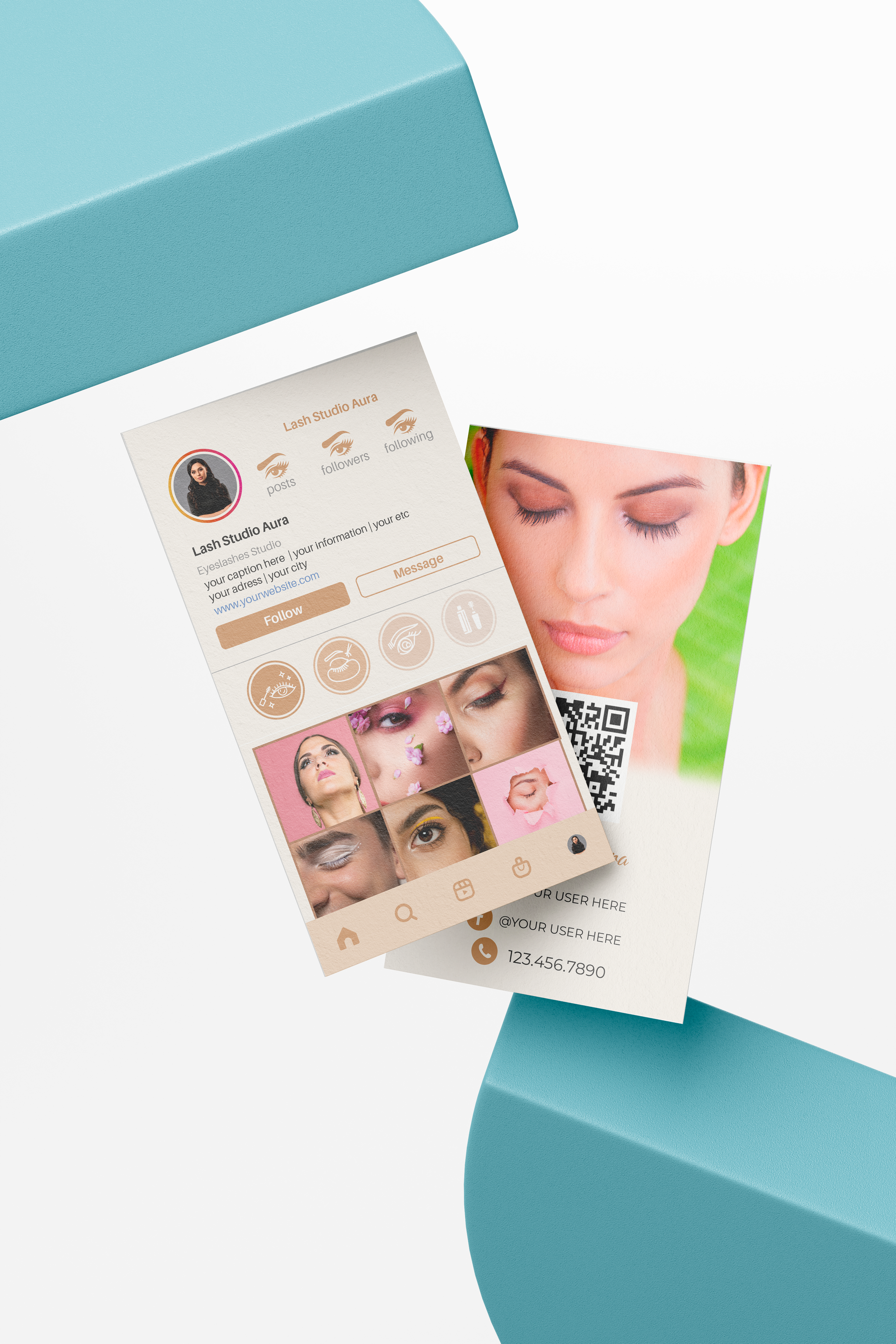 Printed Lash IG Business Cards