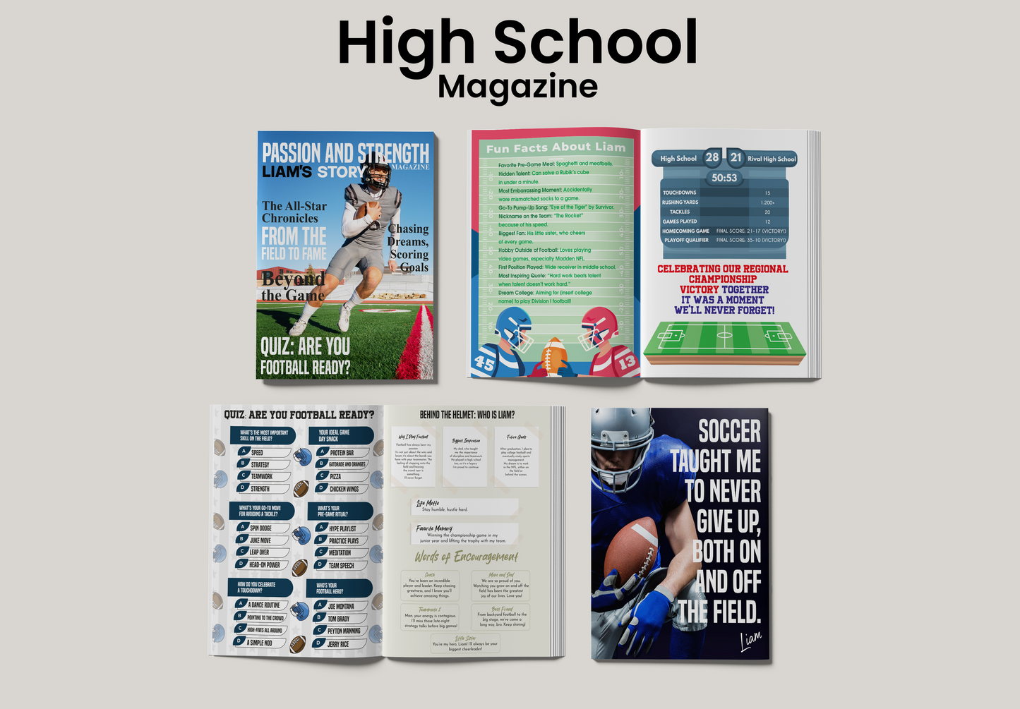 Custom Football Star Magazine
