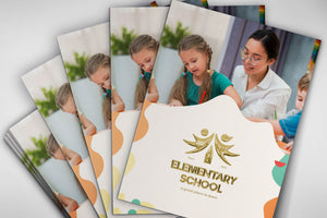 School Custom Presentation Folders With Embossed Foil,  9x12, with pockets, Marketing For School, School Pocket Folders