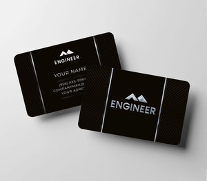 Square Business Cards | Rounded corner business cards Cards with Embossed Metallic FOIL