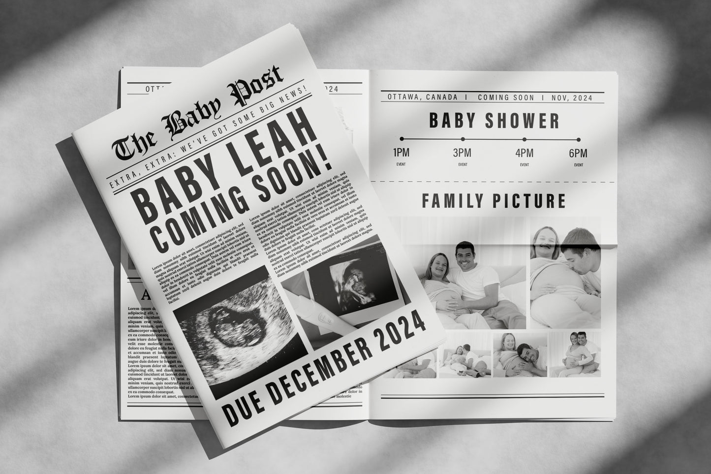 Newspaper Baby Announcement