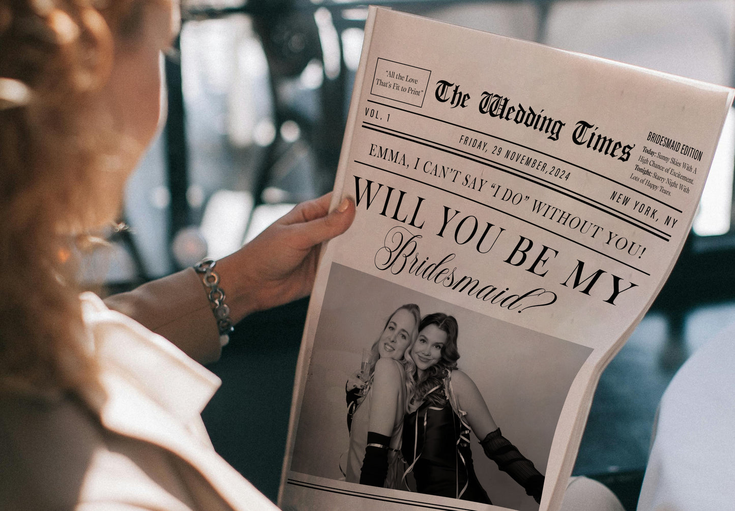 Bridesmaid Proposal Newspaper