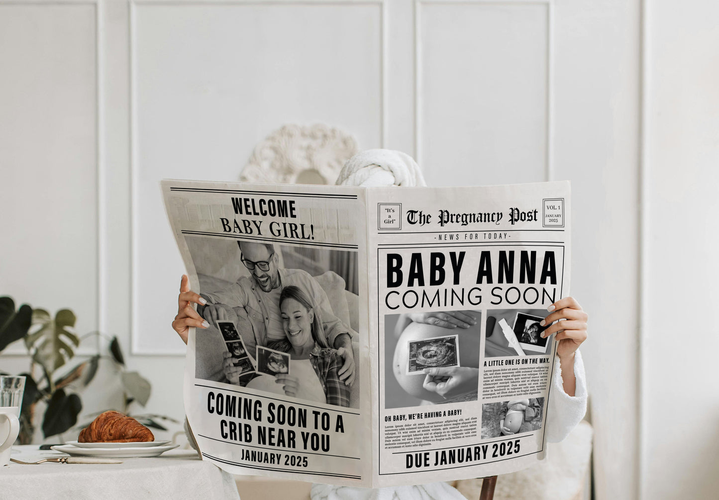 Newspaper Baby Announcement