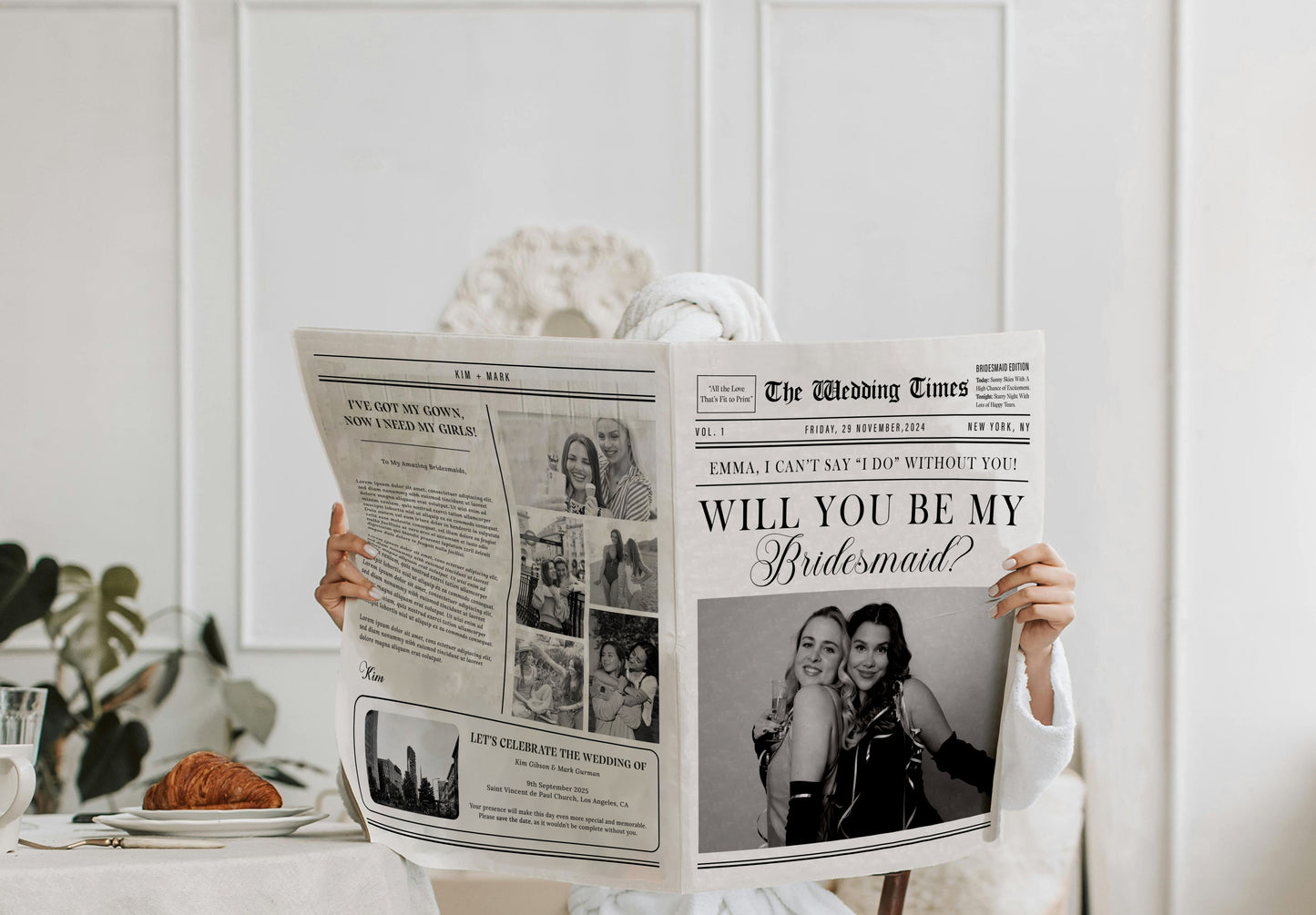 Bridesmaid Proposal Newspaper
