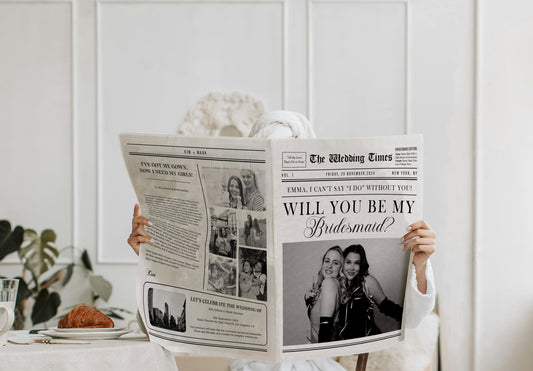 Bridesmaid Proposal Newspaper