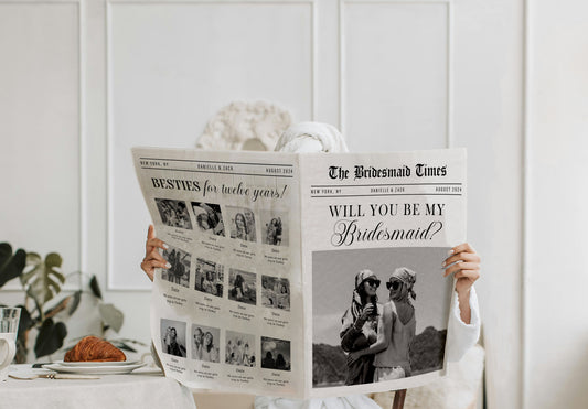 Bridesmaid Proposal Newspaper