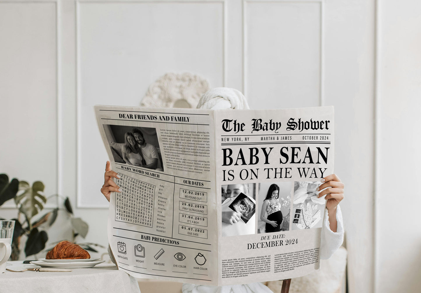 Newspaper Baby Shower