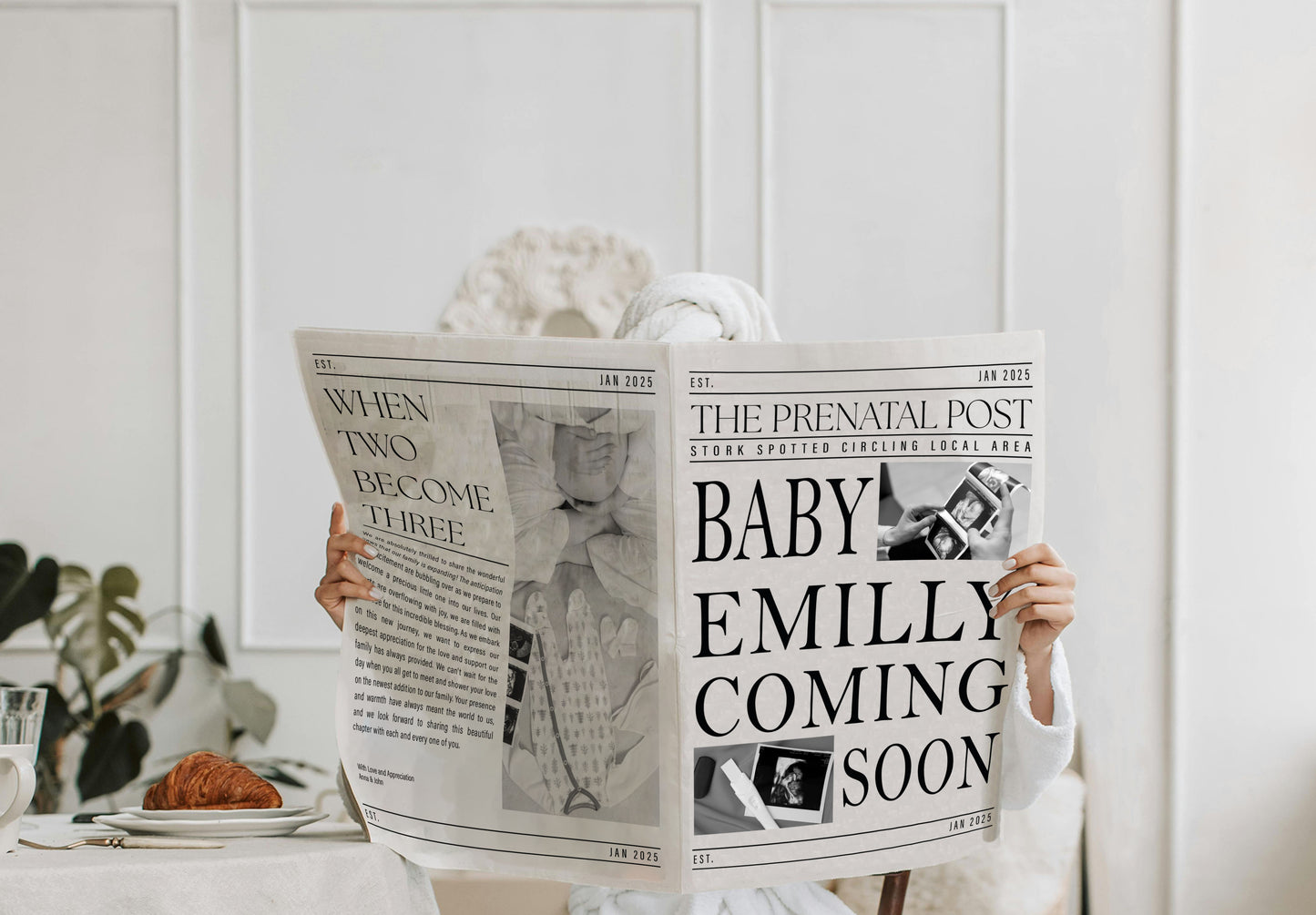 Newspaper Baby Announcement