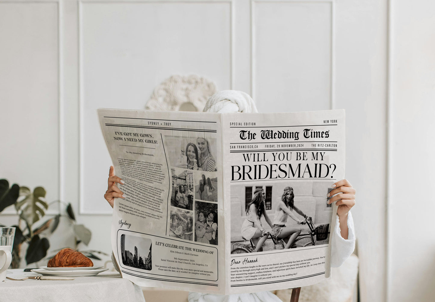 Bridesmaid Proposal Newspaper