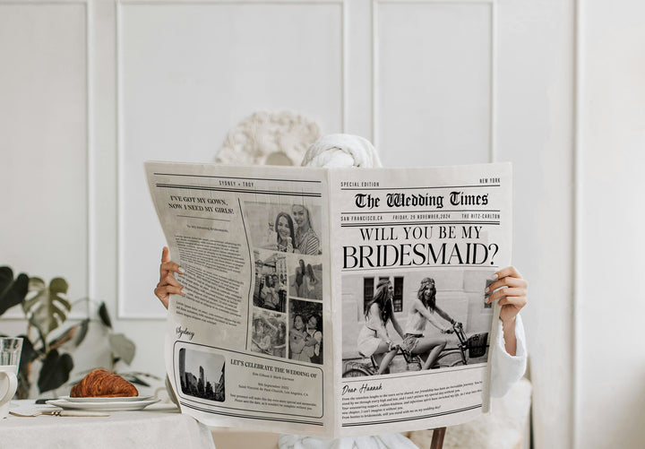 Bridesmaid Proposal Newspaper