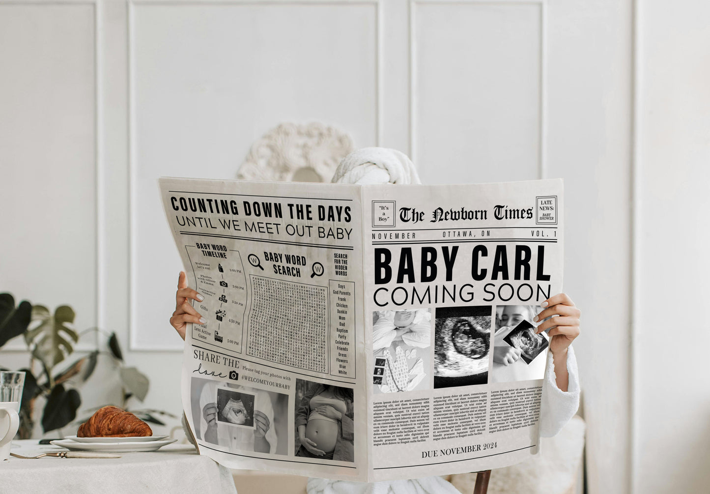 Newspaper Baby Shower