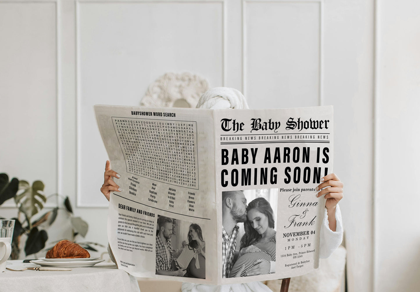 Newspaper Baby Shower