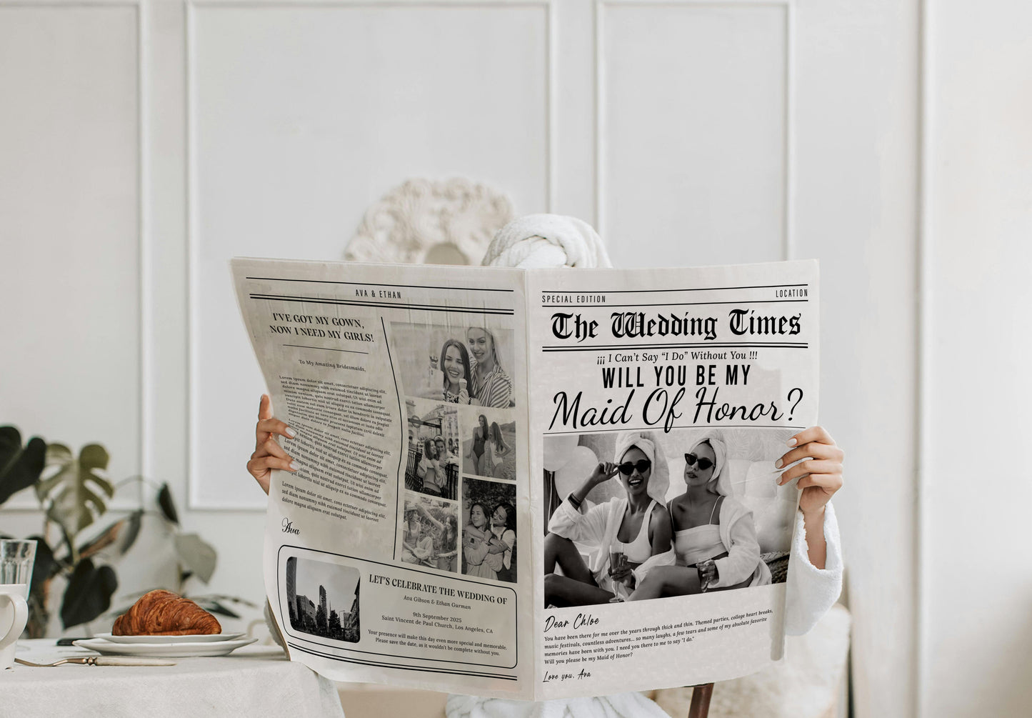 Bridesmaid Proposal Newspaper
