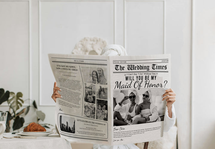 Bridesmaid Proposal Newspaper