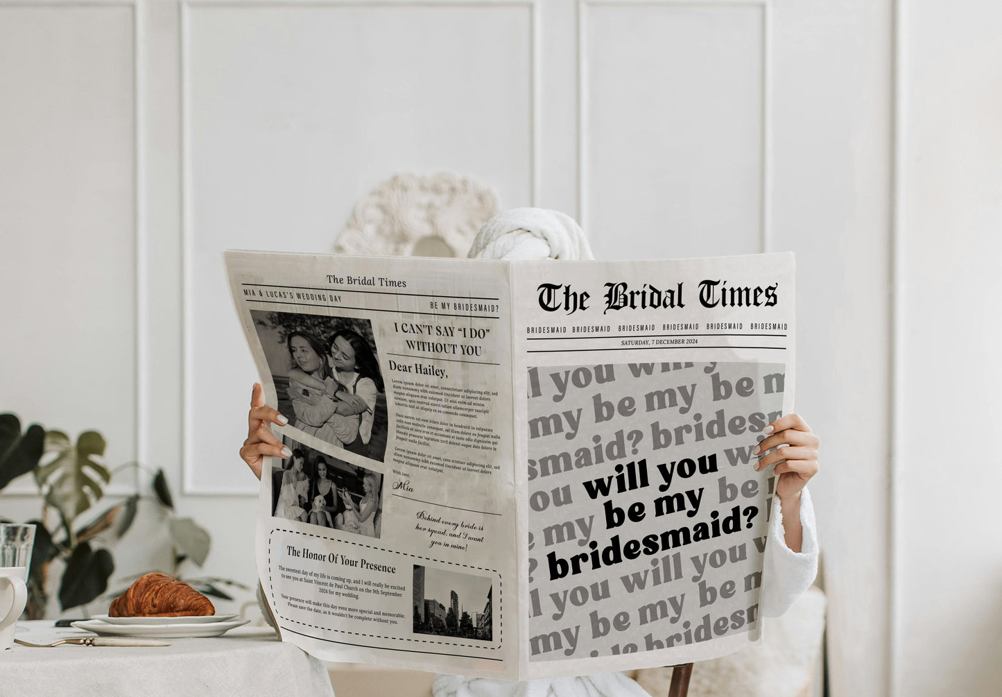 Bridesmaid Proposal Newspaper