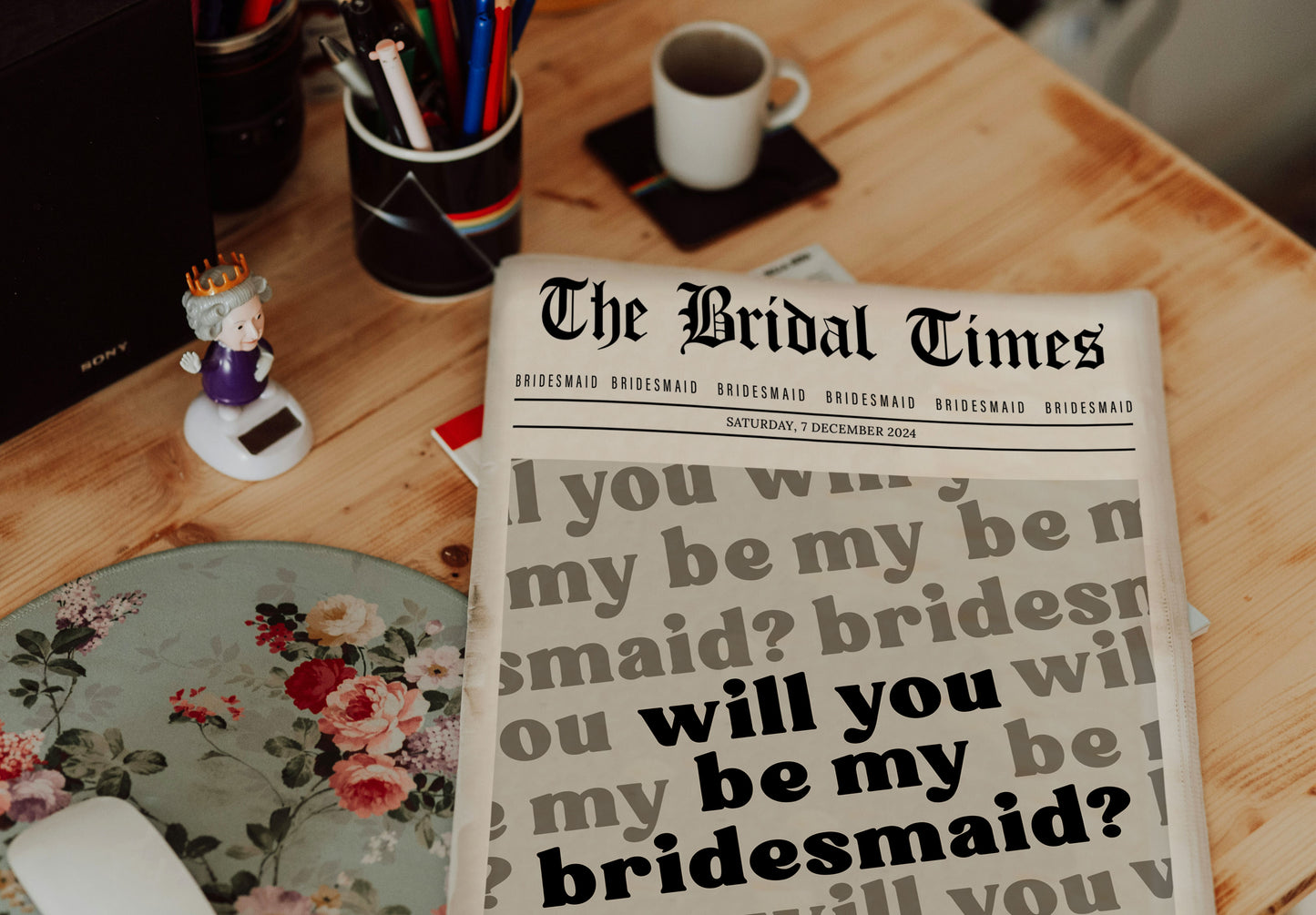 Bridesmaid Proposal Newspaper