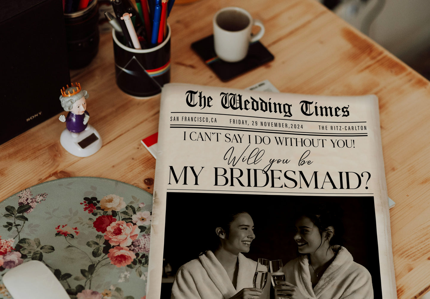 Bridesmaid Proposal Newspaper