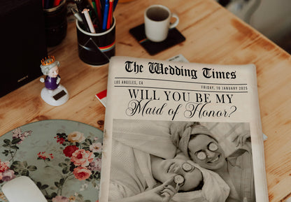 Bridesmaid Proposal Newspaper