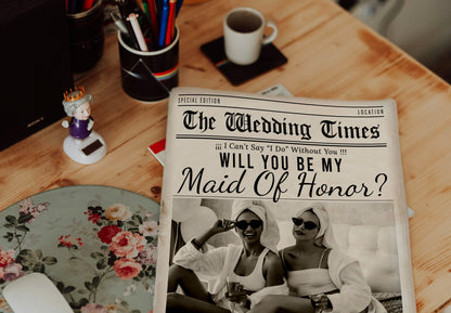 Bridesmaid Proposal Newspaper