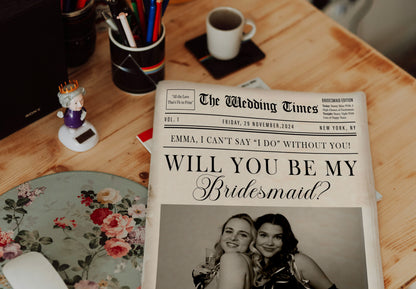 Bridesmaid Proposal Newspaper