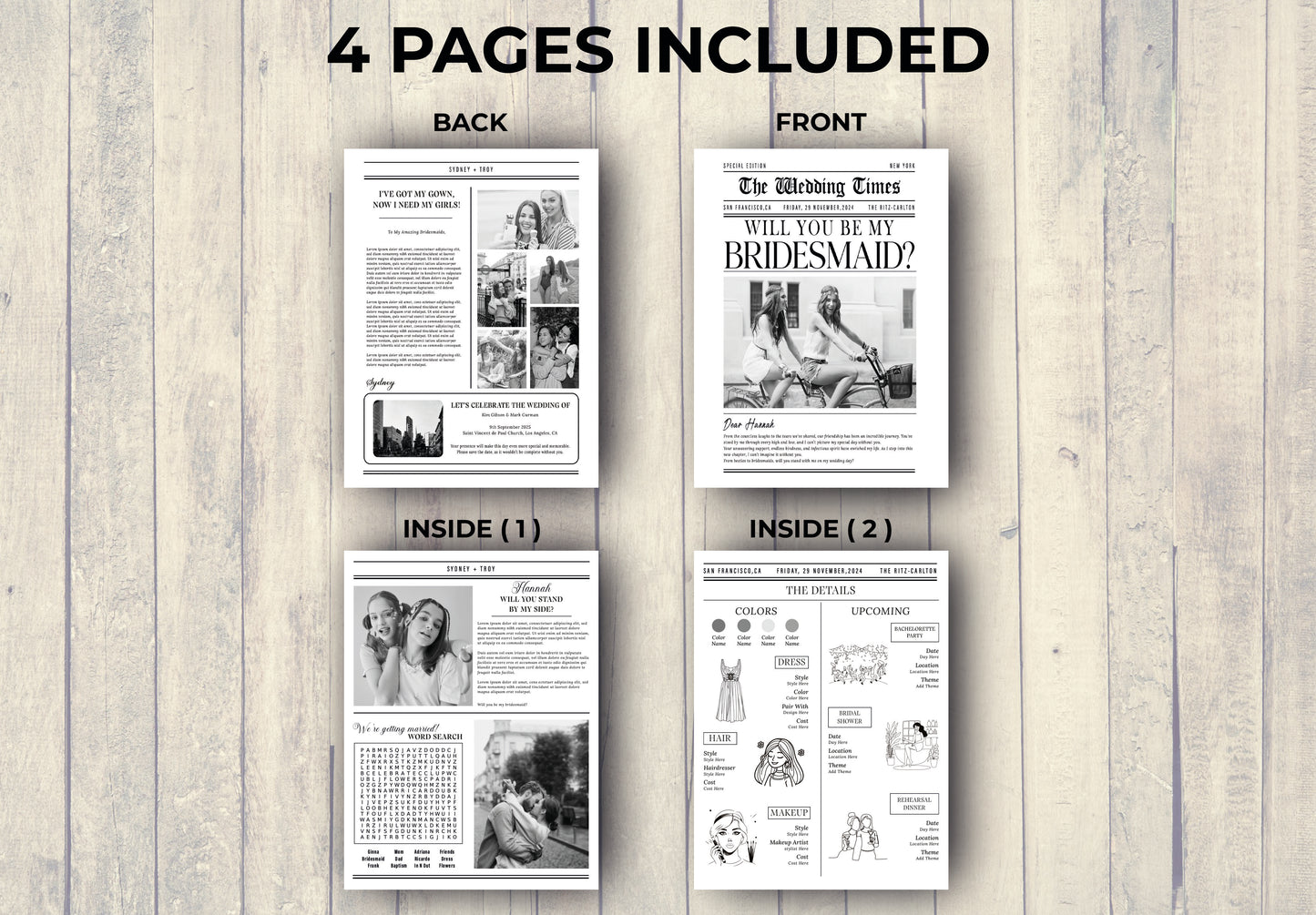 Bridesmaid Proposal Newspaper