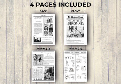 Bridesmaid Proposal Newspaper