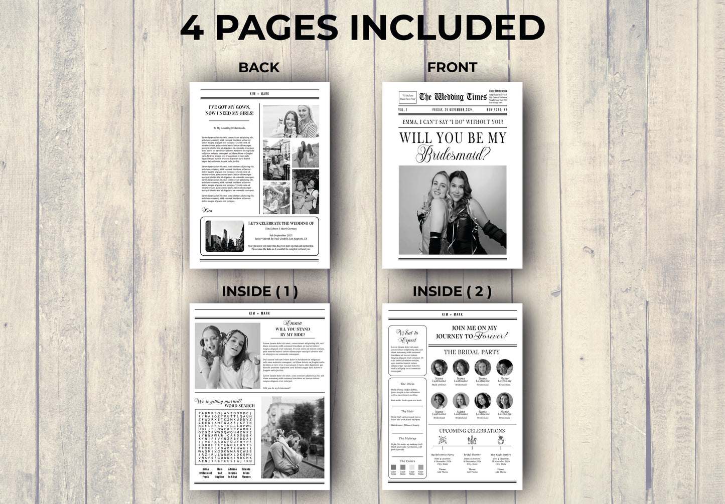 Bridesmaid Proposal Newspaper
