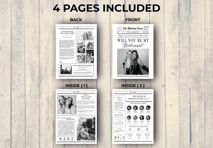 Bridesmaid Proposal Newspaper