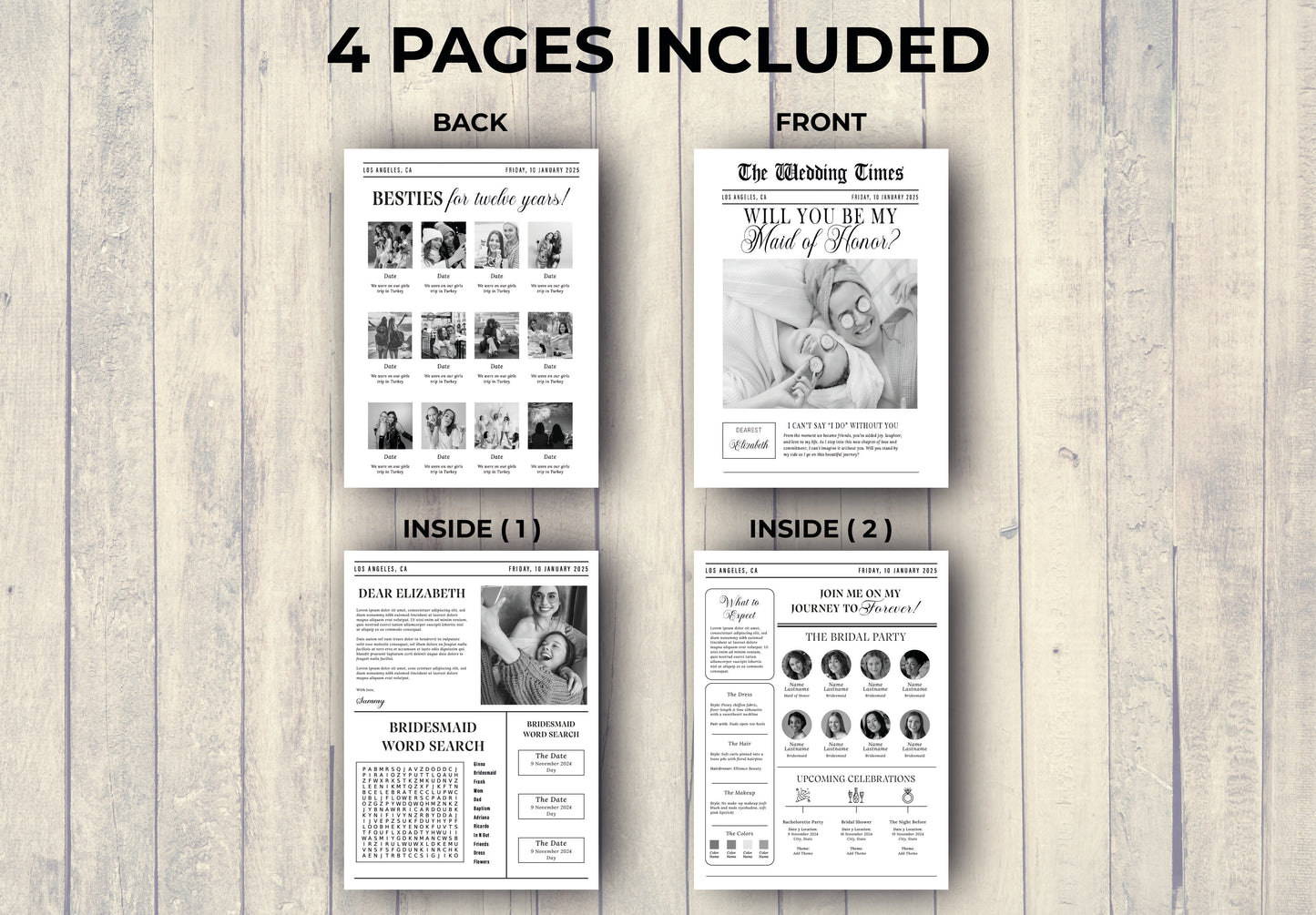 Bridesmaid Proposal Newspaper