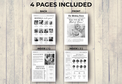 Bridesmaid Proposal Newspaper